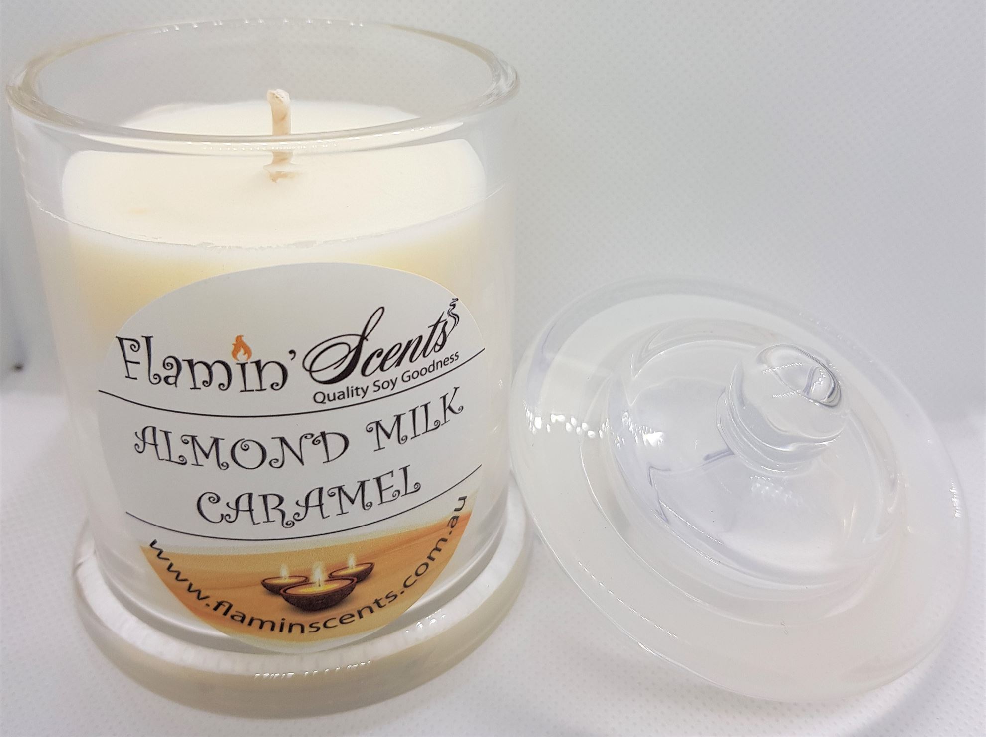 Flamin Scents. ALMOND MILK CARAMEL CANDLE